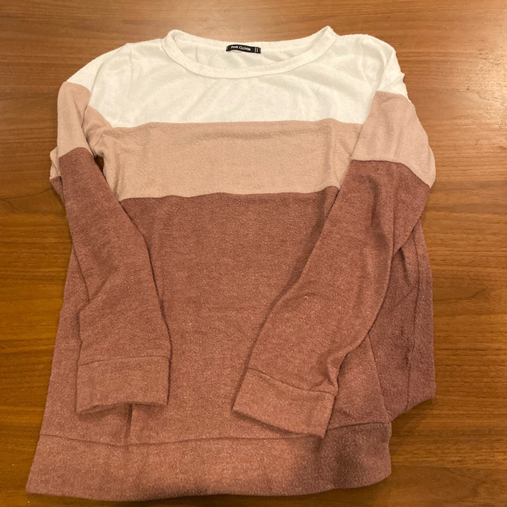 Pink Clover color block sweater
